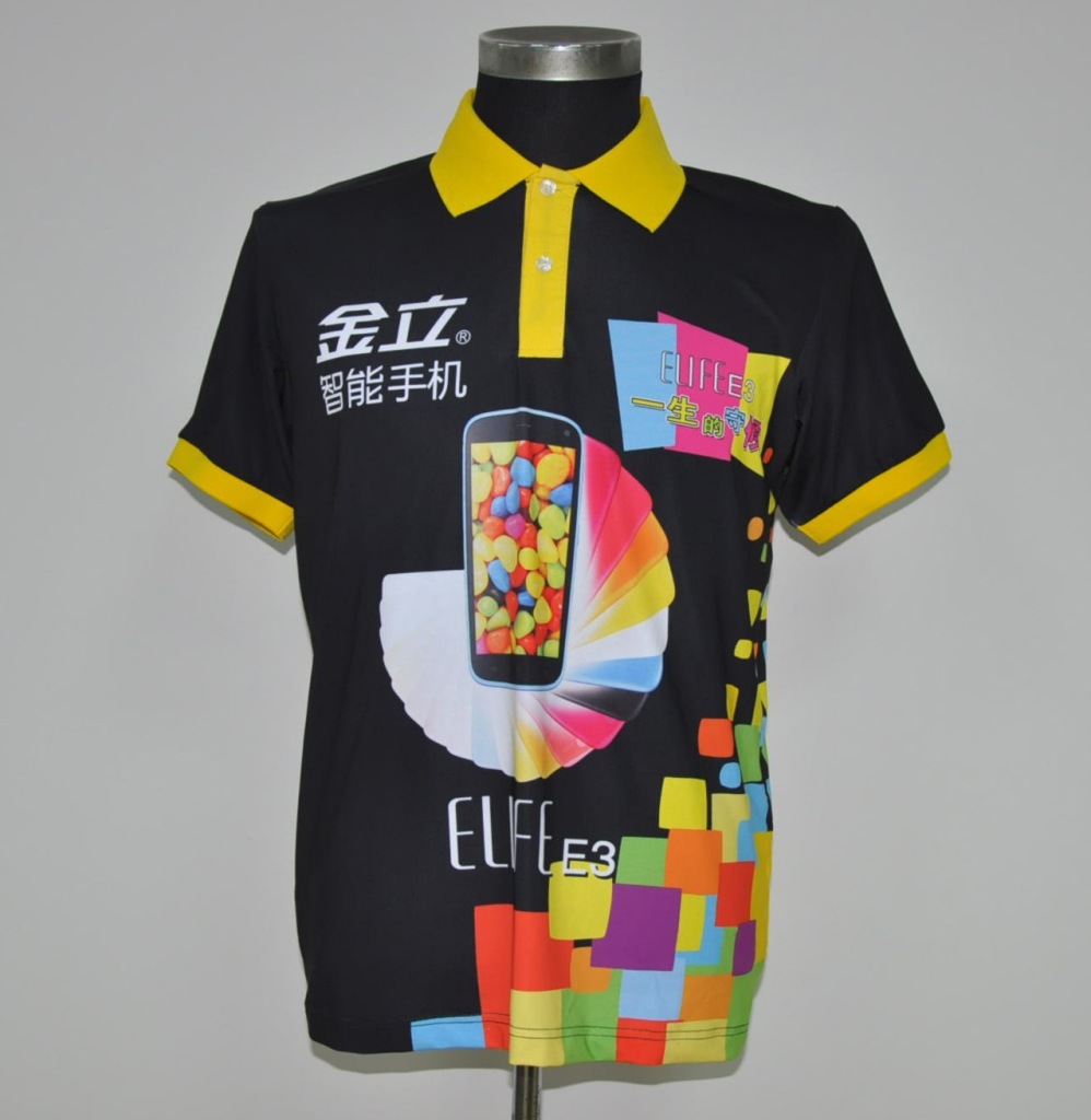 【熱轉印3D廣告t恤 數碼印花t恤 金立手機企業廣告t恤文化衫促銷服】價格,廠家,圖片,男式T恤,中山市億德隆服飾設計制造-