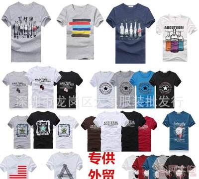 大象庫存男式短袖T恤 夏季時尚男裝的批發(fā)優(yōu)選